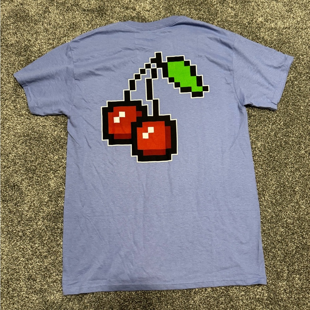 Metavirgin Pixel Cherries Graphic T-Shirt - Mens - medium- New Short Sleeve